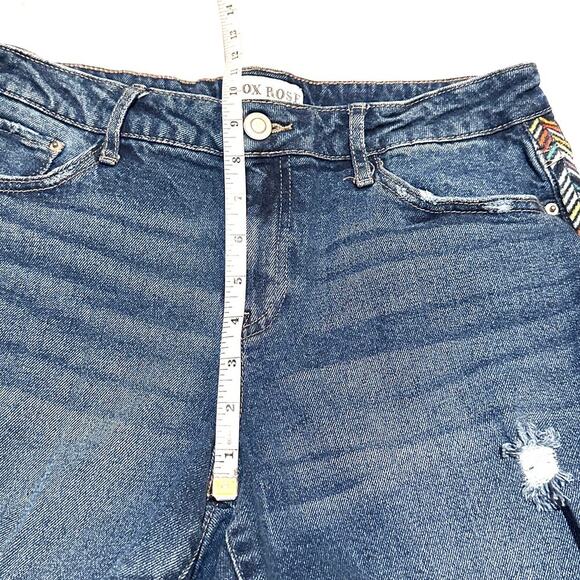 Knox Rose Boho Embroidered Side Stripe Ankle Jeans Women's 8 - Picture 7 of 7